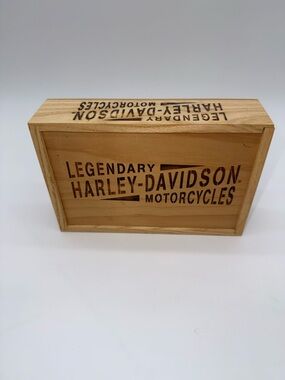 Harley-Davidson Sliding Top Wooden Box "Legendary Harley Davidson Motorcycles”
